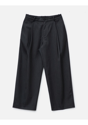 Stripe Wool Blend Pleated Trousers