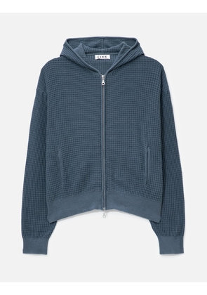 Waffle Cotton Color Dyed Hoodie Zip-up