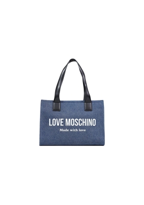 Love Moschino Blue Cotton Handbag