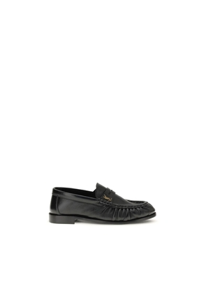 Saint Laurent Black Lamb Ovis Aries Aries Slip-On Loafers - EU36.5/US6.5