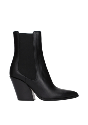 Jimmy Choo Black Leather Ankle Boots - EU37/US7