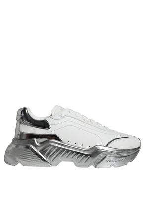 Dolce & Gabbana White Silver Daymaster Low Top Sneakers Shoes - EU40/US7
