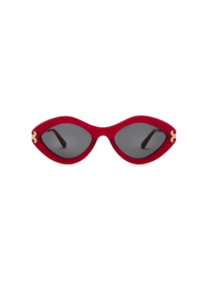 Emilio Pucci Oval Sunglasses in Red.