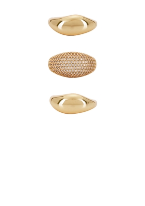 Ettika Timeless Glamour Ring Set in Metallic Gold. Size 7. Also in 5.