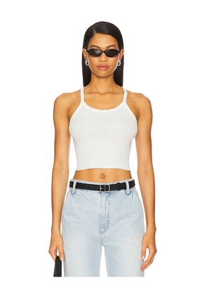 Eterne Cropped Rib Tank Top in Ivory. Size M. Also in L, S, XL.