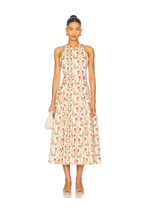 Agua by Agua Bendita Balsa Canna Dress in Red,Beige. Size XL. Also in XS.