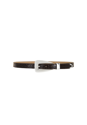B-Low the Belt Briar Croco Belt in Chocolate. Size M. Also in S, XS.