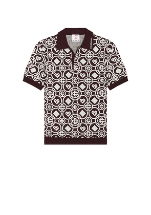 Casablanca Monogram Polo in Burgundy. Size M. Also in S.