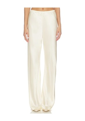 EAVES Loretta Silk Pants in Ivory. Size L. Also in XL, XS.