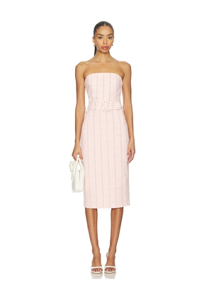 Amanda Uprichard Fae Midi Dress in Pink. Size L. Also in M, S, XL, XS.