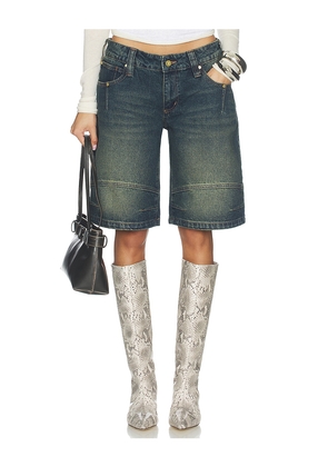 Abrand 00 Baggy Jort Shorts in Blue. Size 23. Also in 24, 25, 26, 27, 28, 29, 30, 31, 32, 34.