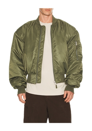 Entire Studios Cropped Broad Bomber in Green. Size L. Also in M, S, XL/1X.