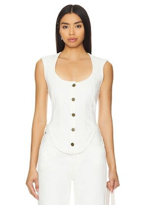 FRAME Seamed Scoop Bustier in Ivory. Size 10. Also in 6.