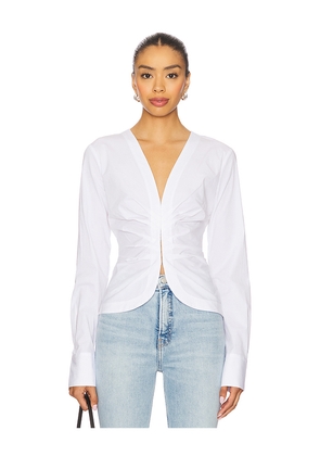 Good American Poplin Ruched Shirt in White. Size L. Also in XXXXL/4X.
