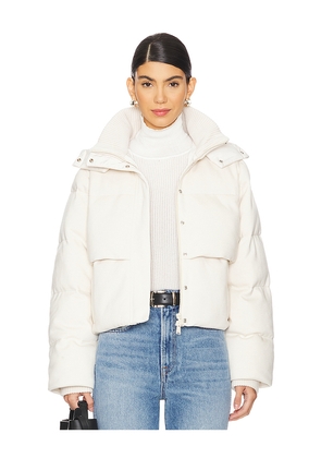 SIMKHAI Lana Puffer Jacket in Cream. Size L. Also in S.