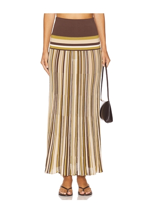 FAITHFULL THE BRAND Citara Skirt in Olive,Brown. Size M. Also in XS.