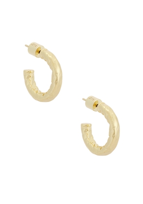 Jennifer Fisher Hailey Micro Huggie in Metallic Gold.