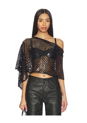 Jaded London Sequin Cape Top in Black.