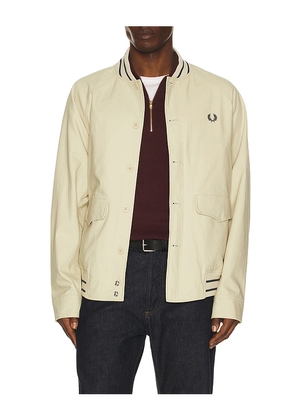Fred Perry Umpire Bomber Jacket in Cream. Size L. Also in M, S, XL/1X.
