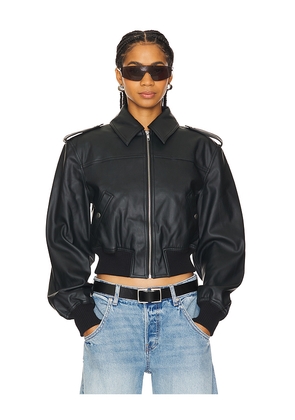 Lovers and Friends Dylan Faux Leather Bomber Jacket in Black. Size L. Also in M, XXS.