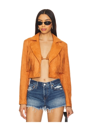 MORE TO COME Kiara Faux Suede Jacket in Burnt Orange. Size S. Also in XXS.