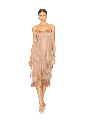 L'AGENCE Taylen Fringe Dress in Metallic Bronze. Size 6. Also in 2.