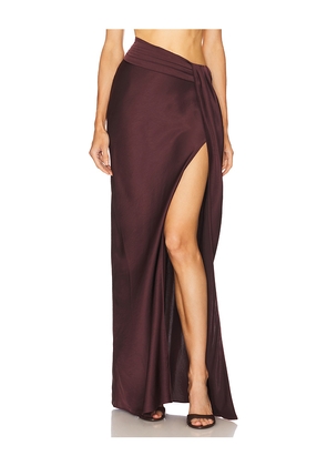 Lapointe Lightweight Satin Asymmetric Maxi Skirt in Wine. Size 0. Also in 4, 6.
