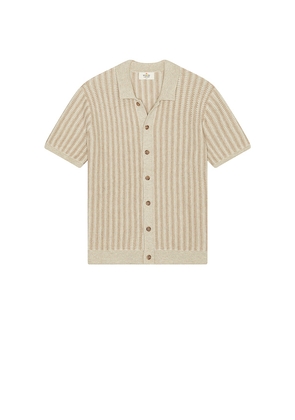 Marine Layer Wyatt Sweater Button Down in Taupe. Size L. Also in S.