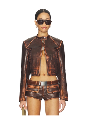 LADO BOKUCHAVA Race Jacket in Brown. Size M. Also in S.