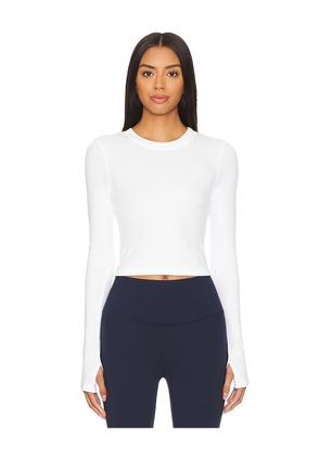 Splits59 Louise Rib Long Sleeve Crop Top in White. Size S. Also in XS.
