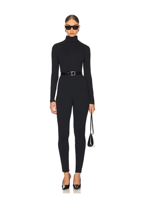 Susana Monaco Mock Neck Long Sleeve Jumpsuit in Black. Size XL. Also in S.