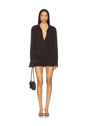 SEROYA Myla Mini Dress in Brown. Size L. Also in M, S.