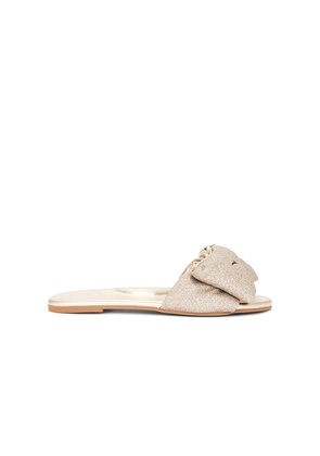 Solei Sea Rafie Sandal in Metallic Gold. Size 7. Also in 8.