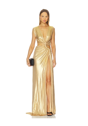 Sid Neigum Triple Loop Dress in Metallic Gold. Size L. Also in S, XS.