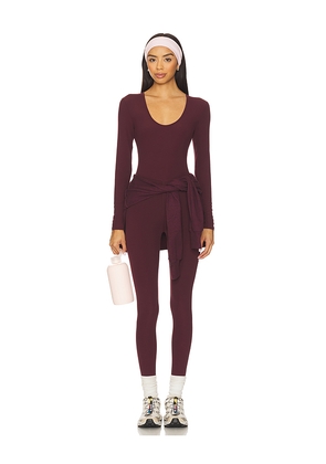 Splits59 Chloe Air Weight Jumpsuit in Burgundy. Size L. Also in XL.