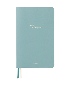 Papier Work in Progress Soft Faux Leather Lined Notebook in Blue.