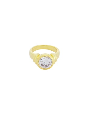 SHASHI Diamond Pinky Ring in Metallic Gold. Size 5. Also in 6.