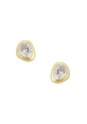 SHASHI Benson Stud in Metallic Gold.