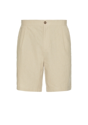 WAO Relaxed Linen Short in Beige. Size L. Also in S, XL/1X.
