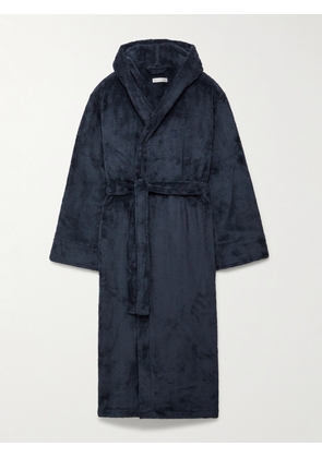 Soho Home - Logo-Embroidered Fleece Hooded Robe - Men - Blue