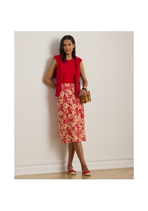 Floral Crepe Midi Skirt