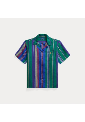 Classic Fit Striped Linen Camp Shirt