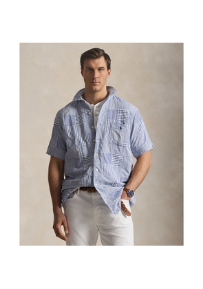 Big & Tall - Patchwork Seersucker Camp Shirt