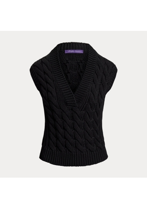 Cable-Knit Cotton-Silk Sleeveless Jumper