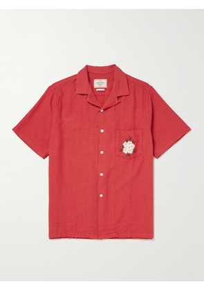 Portuguese Flannel - Convertible-Collar Embroidered Cotton Shirt - Men - Red - XS