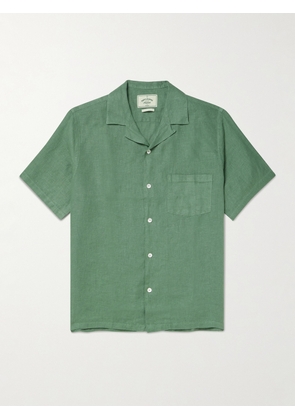 Portuguese Flannel - Camp-Collar Linen Shirt - Men - Green - XS