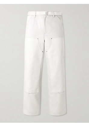 Sacai - Carhartt WIP Duck Wide-Leg Belted Grain de Poudre and Cotton-Canvas Trousers - Men - Neutrals - 1