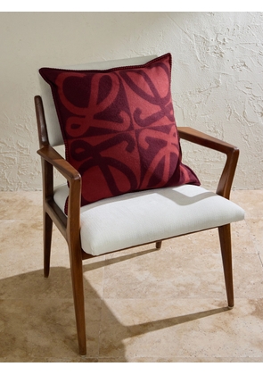 LOEWE - Anagram Wool and Cashmere-Blend Jacquard Cushion - Men - Burgundy