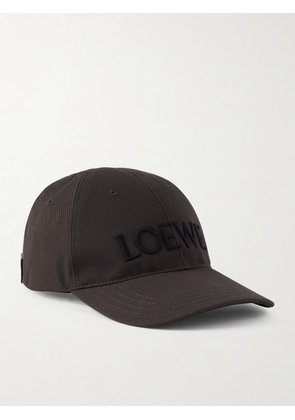 LOEWE - Louis Wain Futurist Cat Leather-Trimmed Appliquéd Embroidered Cotton-Canvas Baseball Cap - Men - Brown - S