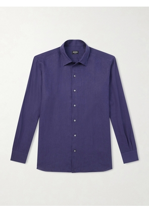 Zegna - Oasi Linen Shirt - Men - Blue - S